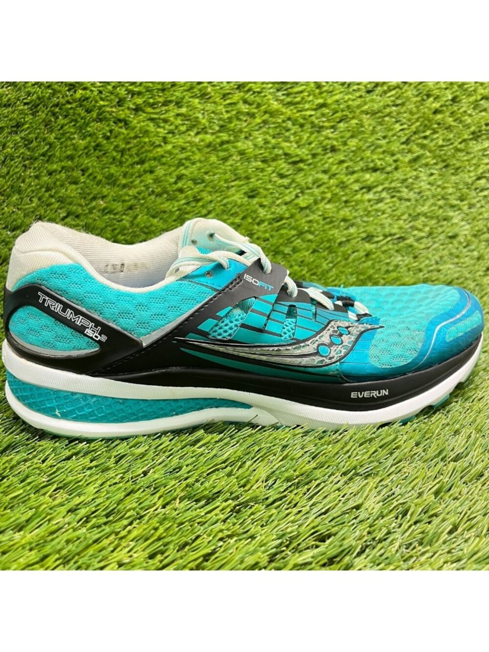 Saucony Triumph ISO 2 Womens Size 11 Blue Black Athletic Running Shoes Sneakers